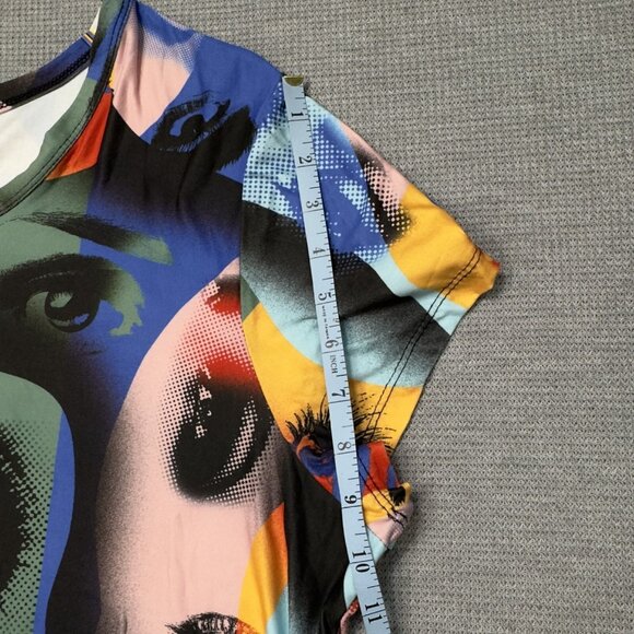 Urban Rose Womens Multicolor Graphic Print Bodysuit Short Sleeve Size 3X NWT - Picture 10 of 11